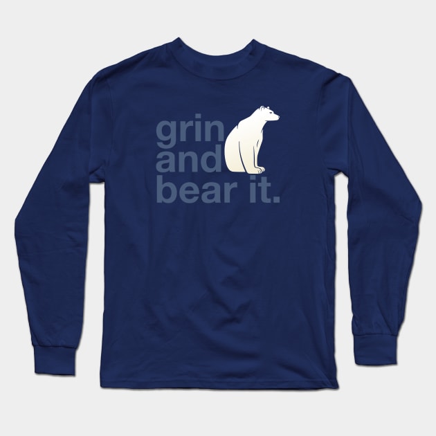 Grin and Bear It. Polar Bear Long Sleeve T-Shirt by erock